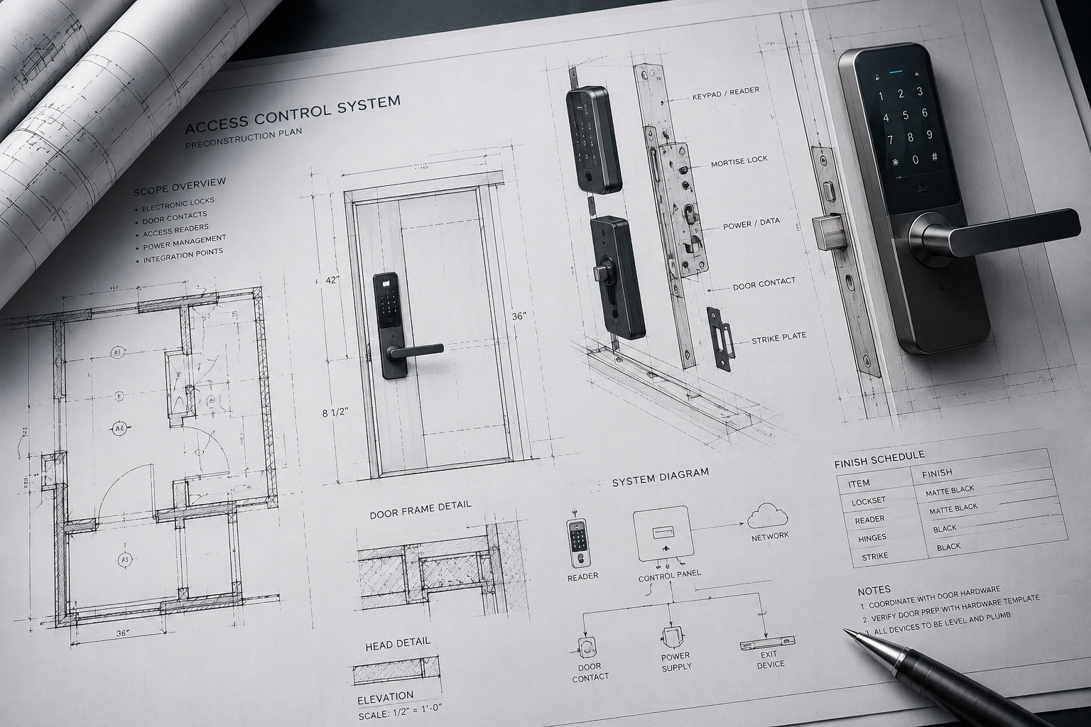 Preconstruction access control planning for a multifamily building